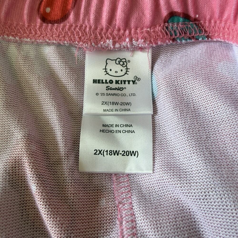 Hello Kitty Women’s Graphic Print Pajama Pants Size 2X 18W 20W Pink Cherry - Picture 6 of 11